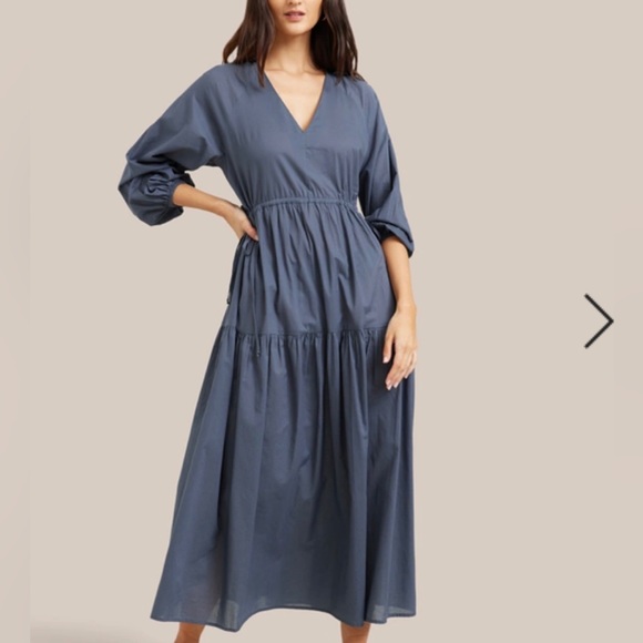 NWOT, Lyra Organic Cotton Tiered Maxi Dress in Blue, size XS - Picture 2 of 9